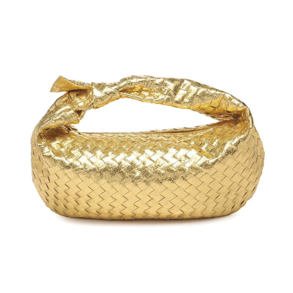 Chic woven gold shoulder bag
