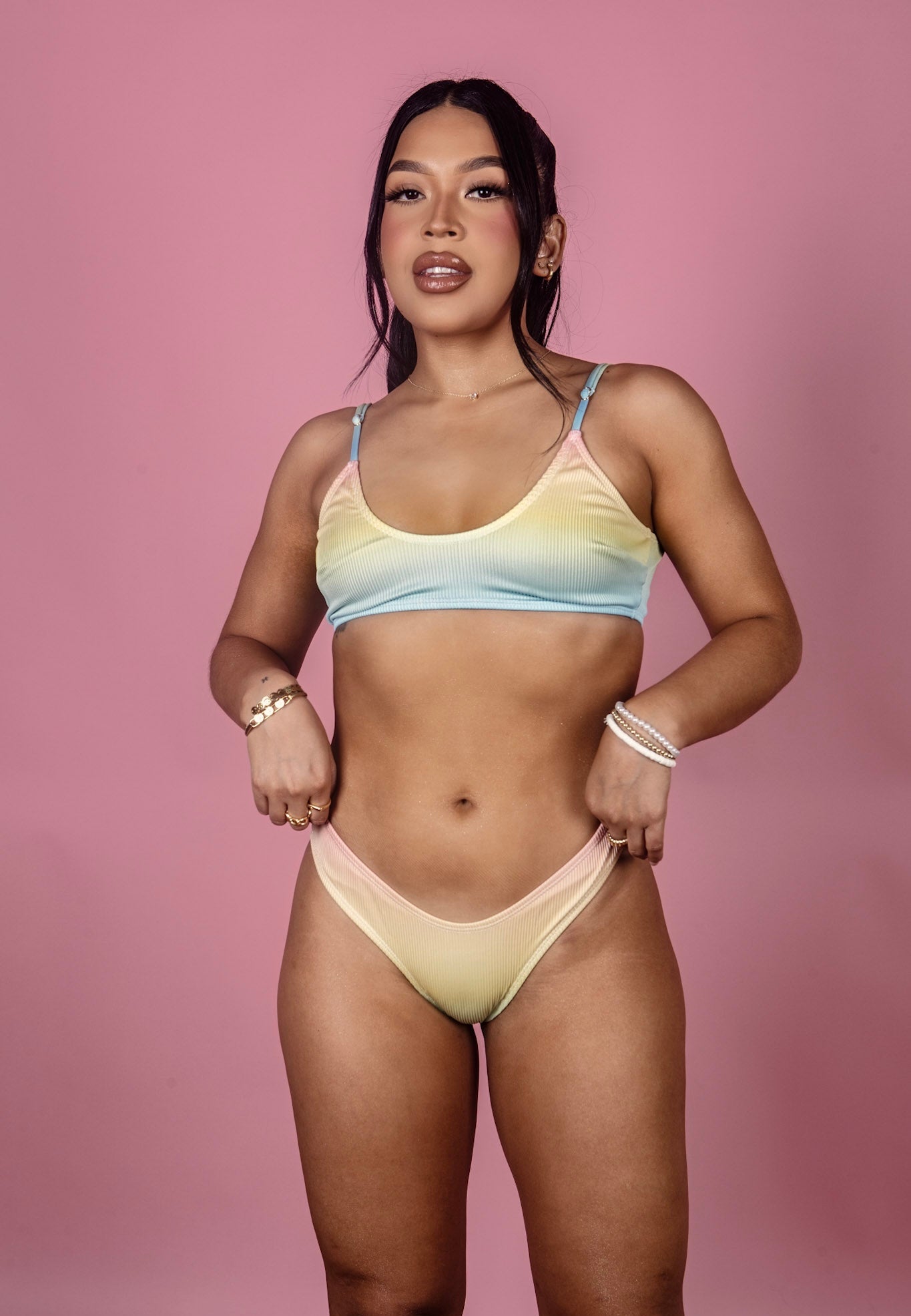 Ava sunset ribbed bikini
