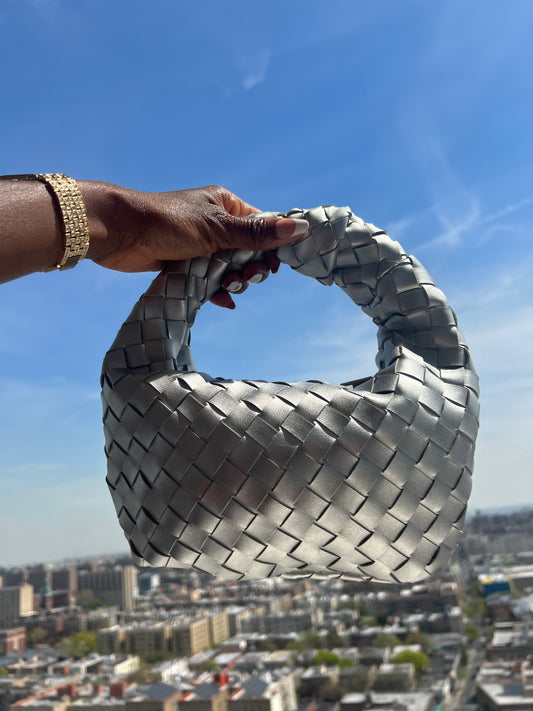 Jada silver clutch bag