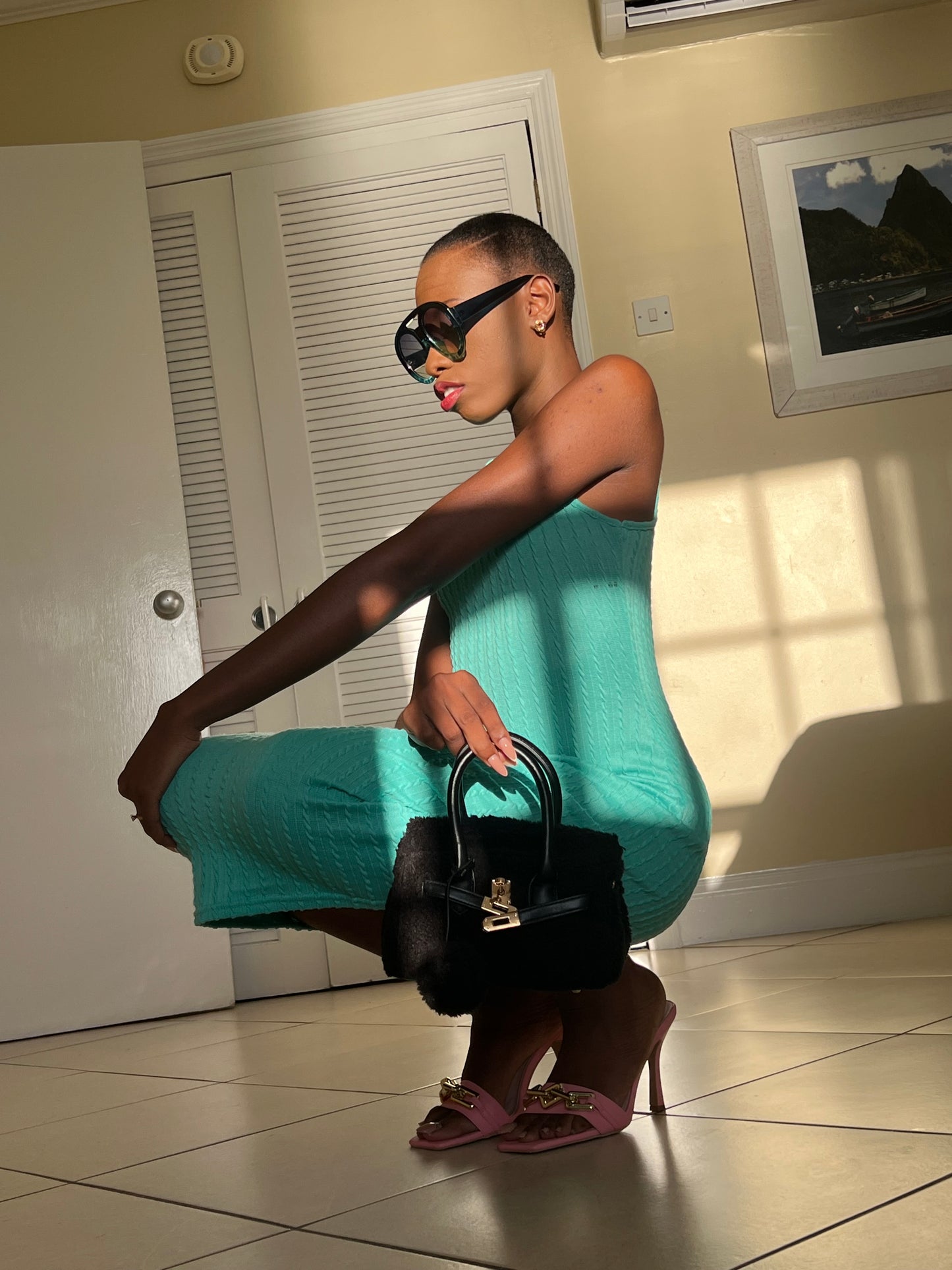 Aqua sweater dress