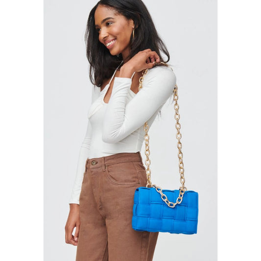 Aisha suede woven crossbody bag