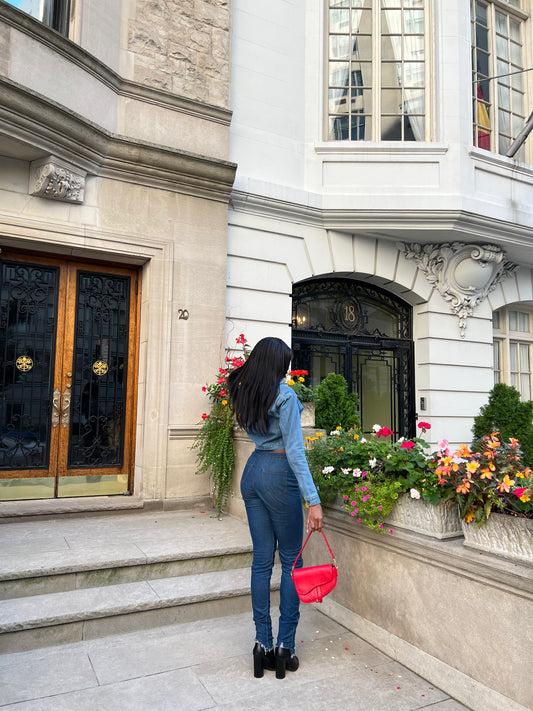 Paula red crossbody bag
