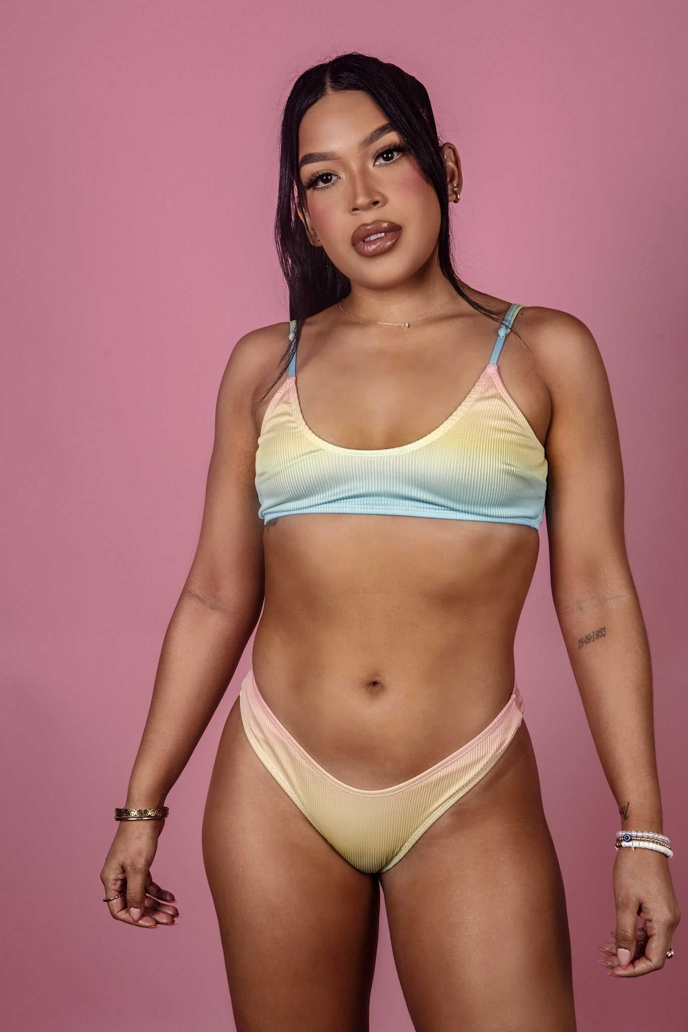 Ava sunset ribbed bikini