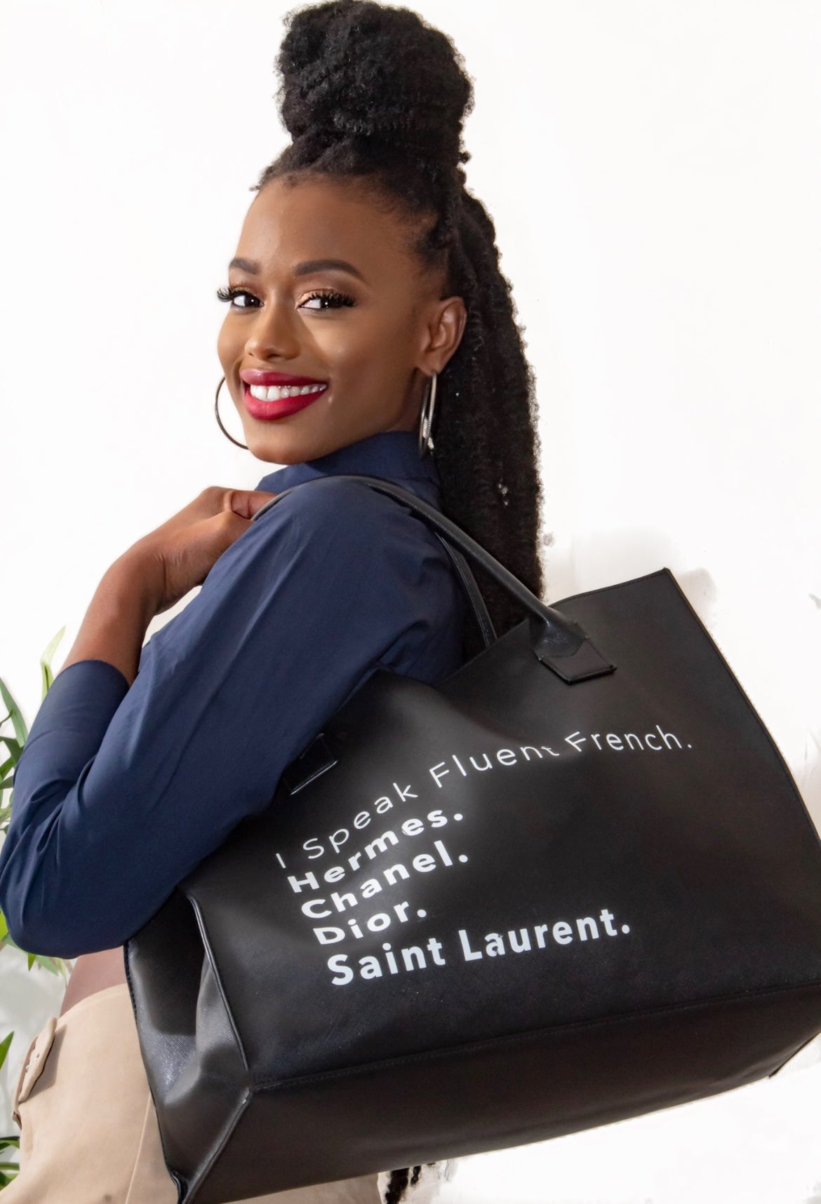 Fluent French Diva Tote Bag (Black) – Glamour Pose
